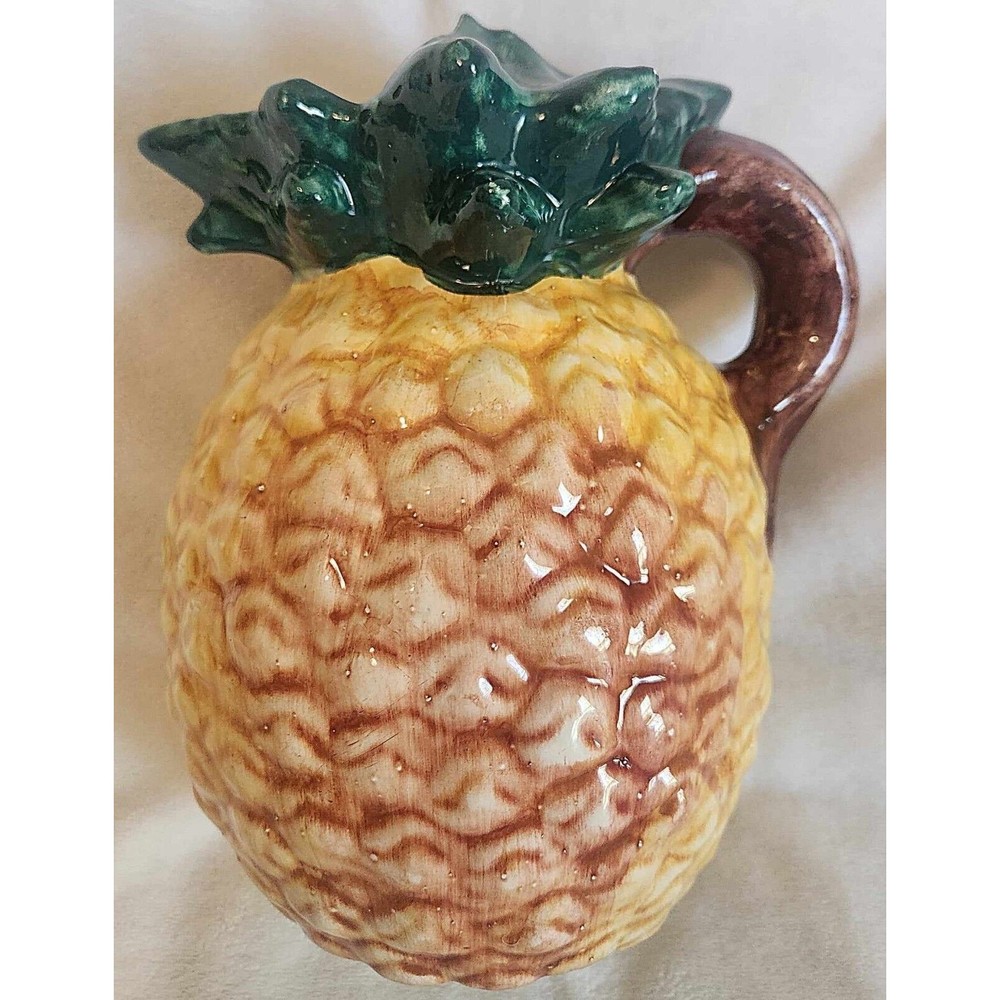 Rare Hand-painted Ceramic Italian Pineapple Collectible Pitcher (READ)